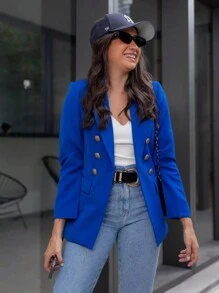 Women Blazers - Royal Blue - View 2