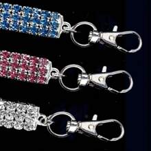 狗链项圈 带狗牌扣的链式狗项圈 银色链式项圈 不锈钢狗链项圈 适用于小狗、中型犬、大型犬 狗项圈项链 小型犬、猫 水钻项圈项链套装，水晶宠物小狗项链 可调节狗首饰 适用于宠物、小女孩、猫 毛茸茸的朋友的完美配饰！ 闪亮的爱：心形宠物项链 - 彩色 - 查看 7