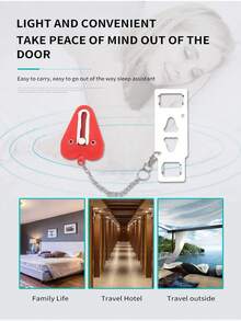 1pc Portable Door Lock For Travel, Anti-Theft And Anti-Opening Doorstop Security Lock - Multicolor - View 5