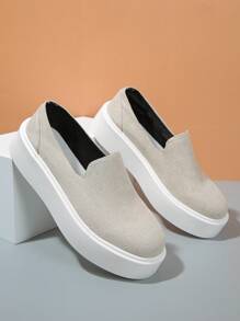 2024 New Casual Round Toe Flat Slip-On Loafers, Soft Sole Thick Bottom Fashion Flat Shoes (Size Runs Small, Suggest Ordering 0.5 Size Up) - Beige - View 6