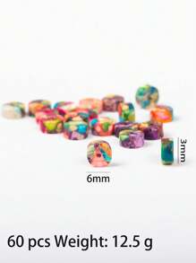 (55-60)Pcs/3*6mm Multi-Color Imperial Stone Pipe Bead Cylindrical Partition Loose Bead, Diy Bead String Jewelry Accessories, Necklace, Earrings, Bracelet Production