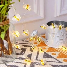 1.25m 10led Copper Wire Light String With Bee Shaped Decoration, Animal Themed Cute Mini String Lights - Clear - View 1