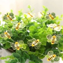 1.25m 10led Copper Wire Light String With Bee Shaped Decoration, Animal Themed Cute Mini String Lights - Clear - View 5