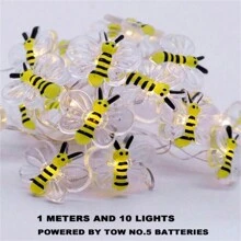 1.25m 10led Copper Wire Light String With Bee Shaped Decoration, Animal Themed Cute Mini String Lights - Clear - View 10