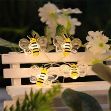 1.25m 10led Copper Wire Light String With Bee Shaped Decoration, Animal Themed Cute Mini String Lights - Clear - View 8