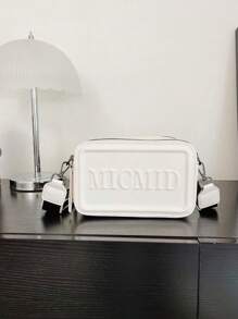 字母壓花正方形包 - 白色 - 查看 1