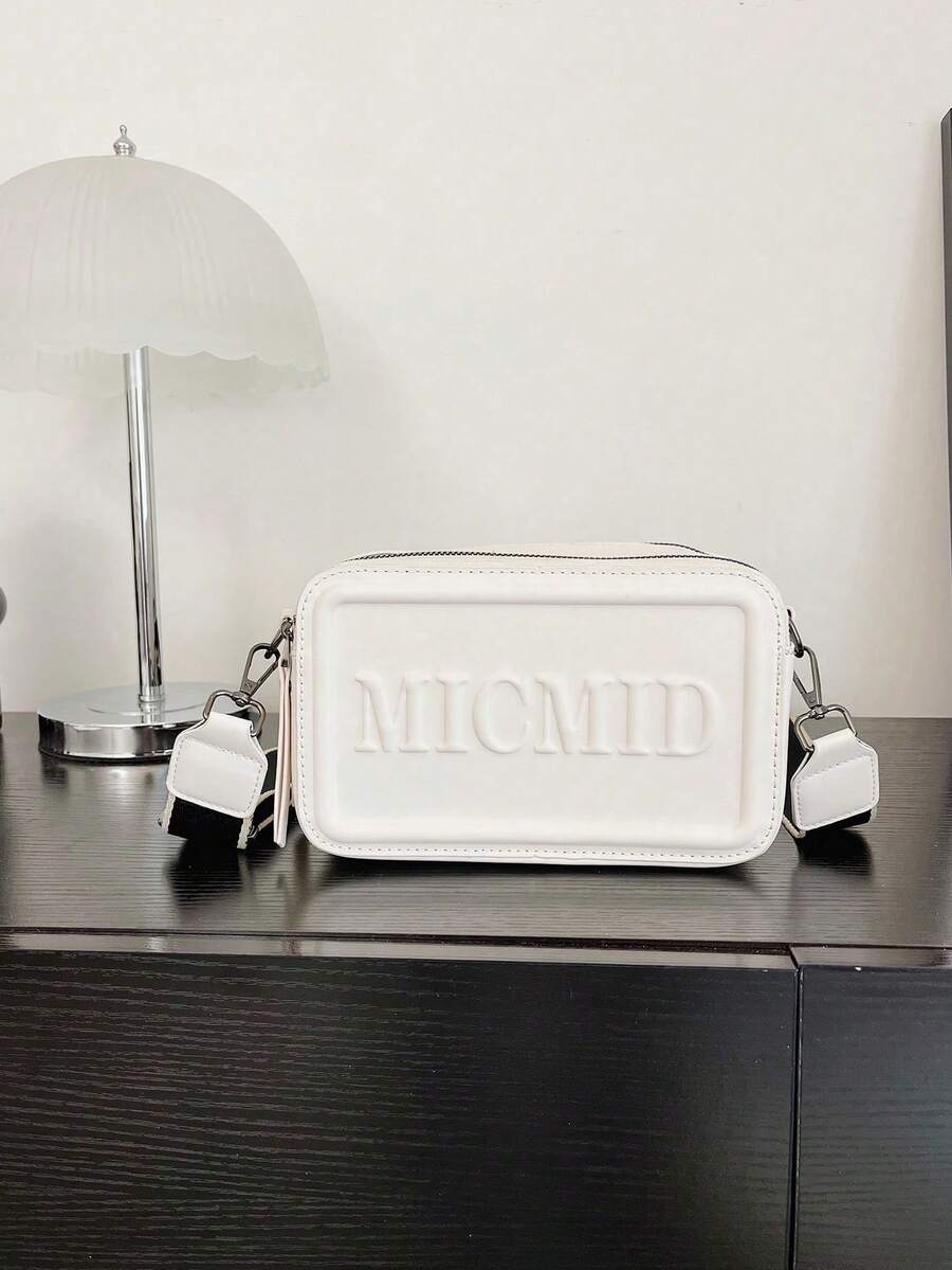 字母壓花正方形包 - 白色 - 查看 1