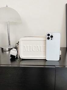 字母壓花正方形包 - 白色 - 查看 6