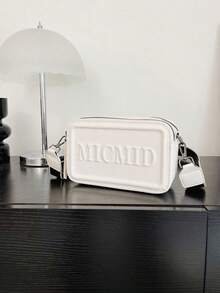 字母壓花正方形包 - 白色 - 查看 5