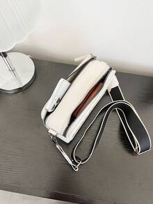 字母壓花正方形包 - 白色 - 查看 8