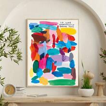 Motivational Canvas Wall Art - Frameless Colorful Oil Painting "It Is Worth Doing" Poster Print - Living Room Bedroom Home Decor Painting - Multicolor - View 3