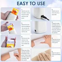 Viilife 一套滚轮式脱毛蜡套装，包含1个蜡罐、100片脱毛蜡纸、5片湿巾，男女均适用，适合敏感肌肤。 - 美規A型插(110-127V) - 查看 6