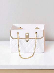 1 Pieza Bolsa De Transporte Para Flores, Caja De Regalo Para Llevar, Envoltorio De Papel Para Floristería - Blanco - Ver 5