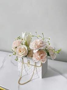 1 Pieza Bolsa De Transporte Para Flores, Caja De Regalo Para Llevar, Envoltorio De Papel Para Floristería - Blanco - Ver 4