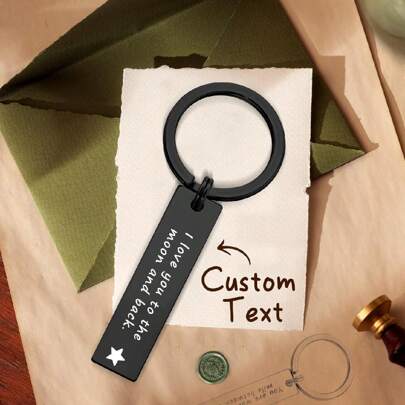 1Pc Custom Text Key…