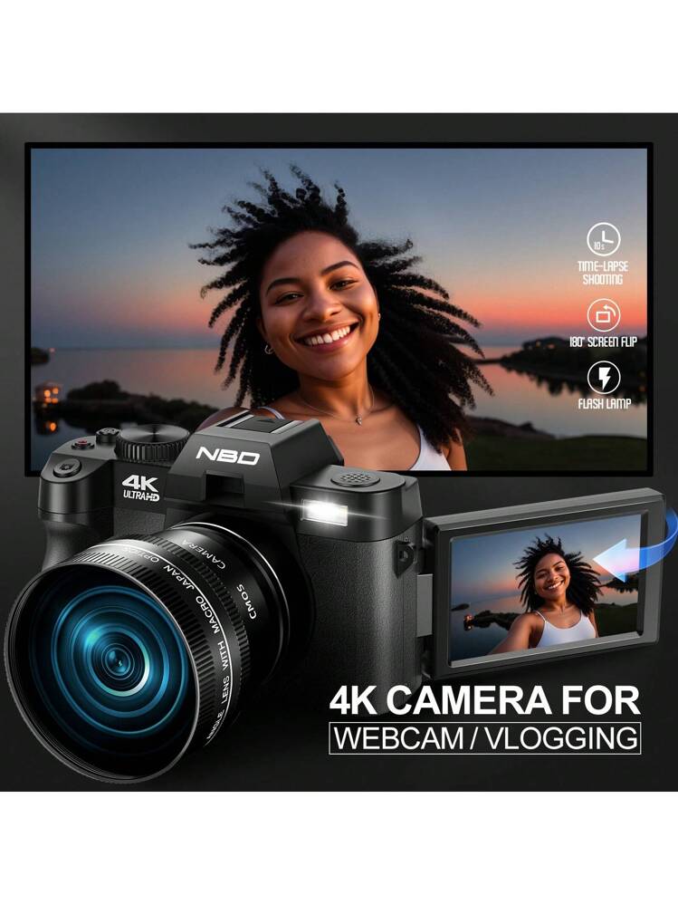 NBD Fotocamera Digitale 4K 48MP Con Autofocus, Grandangolo E Microfono – Scheda 32GB Inclusa - 2