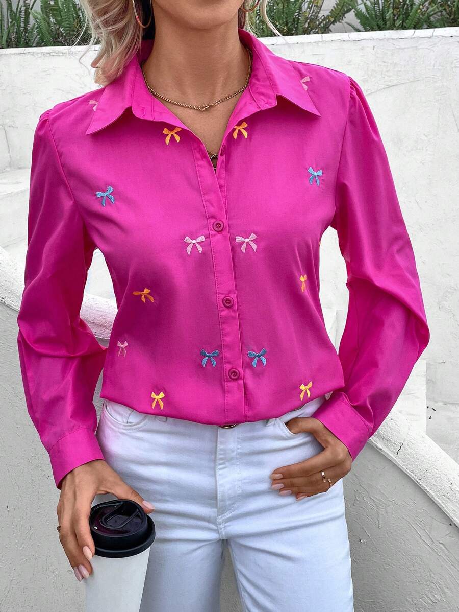 Women Blouses - Hot Pink - View 1