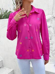 Women Blouses - Hot Pink - View 2