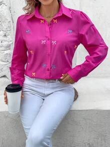 Women Blouses - Hot Pink - View 7