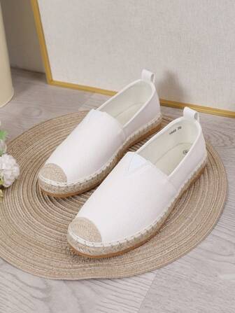 Women Slip-On Loafer Shoes, White Color Breathable Slouchy Flat Boat Shoes, Spring/Autumn, Casual Lightweight Comfortable Platform Oxfords, New Fashion Low Heel Walking Sneakers