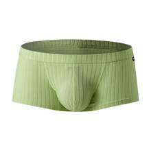 Men's Active Underwear Sexy Low Waist Briefs U Pouch Boxers Striped Shorts Underpants - 藍色 - 查看 9