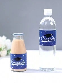 10 etiquetas para botellas de agua de graduación, pegatinas de etiquetas para botellas de agua de clase de 2024 a prueba de agua, etiquetas de botellas de graduación impermeables para órnameto de fiesta de graduación universitaria, decoración de bebidas de botellas de agua para fiesta de graduación - Azul - Ver 3