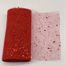 10Yards 6inch Glitter Tulle Roll Soft Tulle Ribbon For Party Decoration DIY Crafts Tutu Skirt Accessories Wedding Backdrop Stage Decoration Sewing Mesh