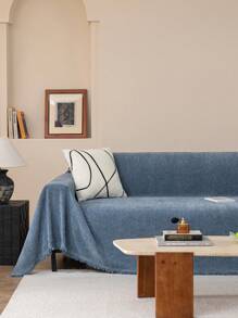1pc Simple Solid Color Anti-Slip Sofa Cover All-Inclusive Universal Stretch Couch Cover