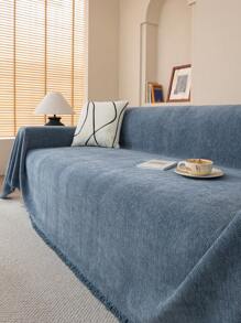 1pc Simple Solid Color Anti-Slip Sofa Cover All-Inclusive Universal Stretch Couch Cover