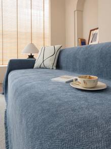 1pc Simple Solid Color Anti-Slip Sofa Cover All-Inclusive Universal Stretch Couch Cover
