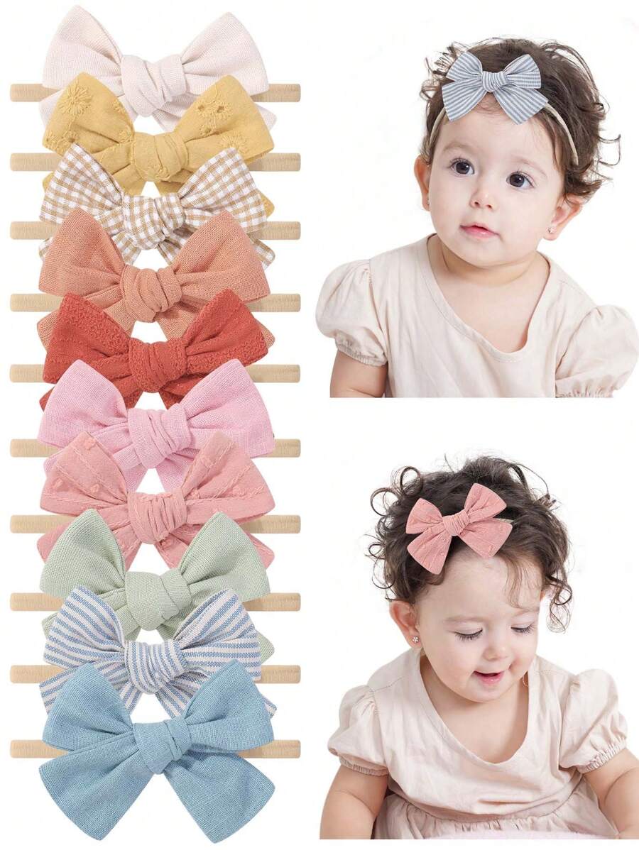 bilicaca 10pcs/Set Dopamine Color Bowknot Baby Hair Accessories