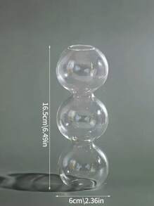 1入組透明玻璃氣泡水培花瓶,獨特形狀的單花花瓶,創意裝飾家庭、婚禮和餐桌 - 無色 - 查看 6