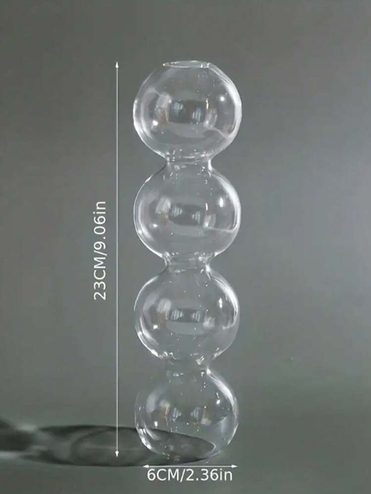 1 pièce Vase à fleurs hydroponique en verre transparent, vase à bouton de fleur unique en forme, décoration créative pour la maison, le mariage et la table à manger, décoration de la maison, décoration de la chambre, vase en verre - Transparent - Voir 7