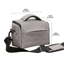DSLR Camera Bag Fashion Polyester Shoulder Bag Camera Case For Canon Lens Pouch Bag Waterproof Photography Photo Bag - Grey - View 6