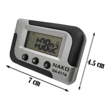 Mini Relógio De Mesa Digital Calendário De Mesa - Cinza e Preto - Visão 2