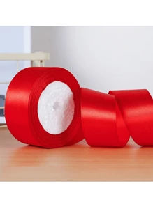 1 Rollo de cinta de raso de colores de 25 yardas para hacer lazos con rosas y moños, cinta para la decoración de pasteles de Navidad y vacaciones de 4cm de ancho - Multicolor - Ver 13