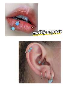 1 chiếc nhẫn môi hình trái tim bướm màu hồng bằng thép không gỉ gợi cảm ngọt ngào ngọc trai giả hình chữ D, hoa tai, khuyên mũi hình móng ngựa, hoa tai đinh tán sụn, khuyên tai hình xoắn ốc, khuyên tai hình con ốc, khuyên tai hình hành tinh màu hồng, khuyên tai xỏ khuyên môi mát mẻ, trang sức xỏ khuyên cho phụ nữ, tiệc tùng, trang phục hàng ngày - Nhiều màu - Xem 2