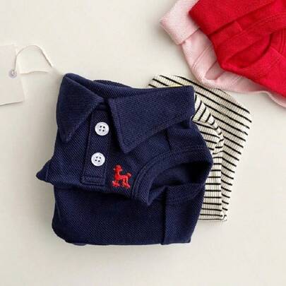 Camisa De Polo unicolor De Primavera / Verano Para Perros, Camiseta Delgada Y Transpirable Para Gatos, Chaleco Teddy, Ropa De Cuatro Patas Para Mascotas