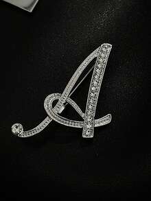 1件男女皆可穿戴的字母設計brooch,獨特裝飾服飾,適合日常穿著 - 銀色 - 查看 4