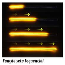Barra de led DRL Farol  Função Start  Seta Sequencial 12v - Branco - Visão 9