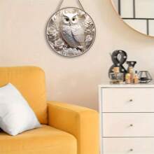 1 件复古木制挂牌，猫头鹰木制挂牌，前门门廊客厅卧室家居装饰，乡村风格圆形墙壁装饰，8x8 英寸，家居装饰，房间装饰，墙壁装饰 - 彩色 - 查看 5