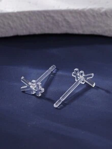 1 đôi Nhựa Và PC Chất liệu Trong suốt Tai Trụ Với Huy hiệu tiền xu) Biểu tượng Thiết kế In Trắng Hộp Có nút tai Cho giấc ngủ , Không-dị ứng Tai Gậy , Kim tiêm , Và Dán , Vô hình Và Nhẹ , Đúng mốt Hàn Quốc Và Phong cách Nhật  Tai Phụ kiện Dành cho Cô gái Và Sinh viên - nhân dân tệ - Xem 3