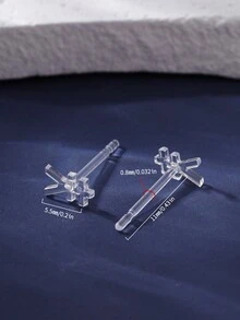 1 đôi Nhựa Và PC Chất liệu Trong suốt Tai Trụ Với Huy hiệu tiền xu) Biểu tượng Thiết kế In Trắng Hộp Có nút tai Cho giấc ngủ , Không-dị ứng Tai Gậy , Kim tiêm , Và Dán , Vô hình Và Nhẹ , Đúng mốt Hàn Quốc Và Phong cách Nhật  Tai Phụ kiện Dành cho Cô gái Và Sinh viên - nhân dân tệ - Xem 5