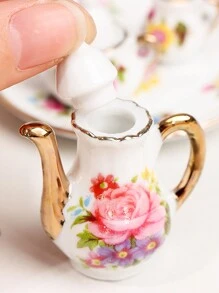 娃娃屋微型陶瓷茶具1:12比例模擬廚房玩具裝飾品 - 彩色 - 查看 5