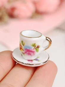 娃娃屋微型陶瓷茶具1:12比例模擬廚房玩具裝飾品 - 彩色 - 查看 7