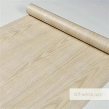 1捲米色木紋設計現代簡約自粘可拆卸壁紙,適用於家居廚房防潑油防水壁紙 - 米色 - 查看 5