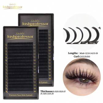Mix 8-20mm Classic Individual Eyelashes Extension 16 Rows ,Lightweight Black Soft Natural Cashmere Individual Volume Eyelashes