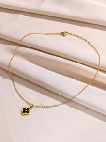 1 Pc Stainless Steel Flower Cross Necklace For Women Vintage Colorful Color Geometric Choker Necklaces Wedding Jewelry Gift Valentines