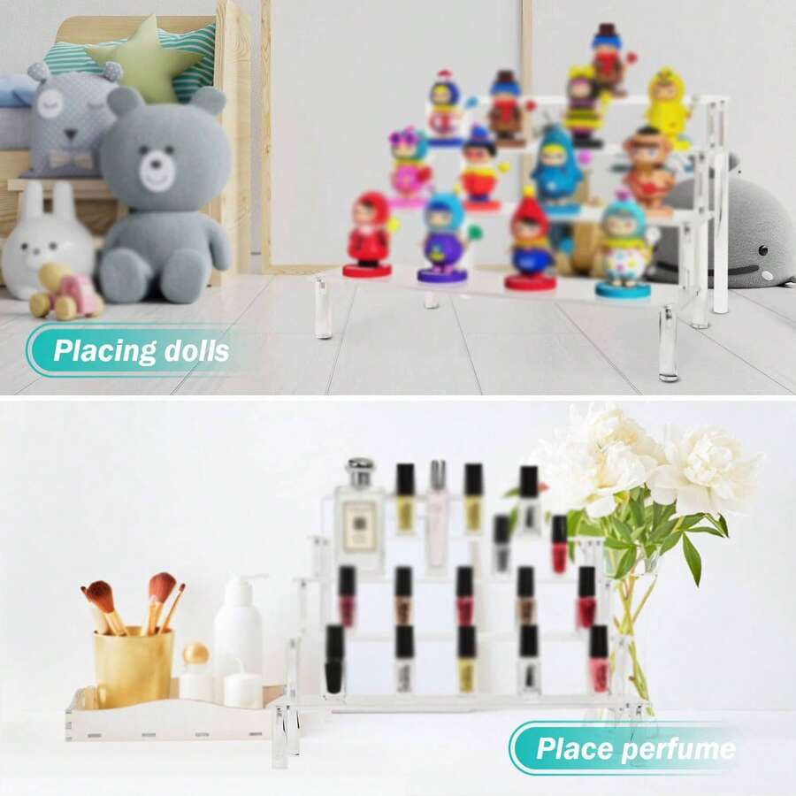 Acrylic Anime Figures & Blind Box Toys Display Risers,Clear Shelf 3 ...