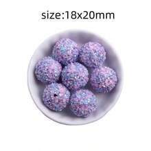 18x20mm 10 Stück Chunky runde bunte Harz Strass Kugelperlen für Bubblegum Halsketten Schmuck - Verschiedenfarbig - Übersicht 51